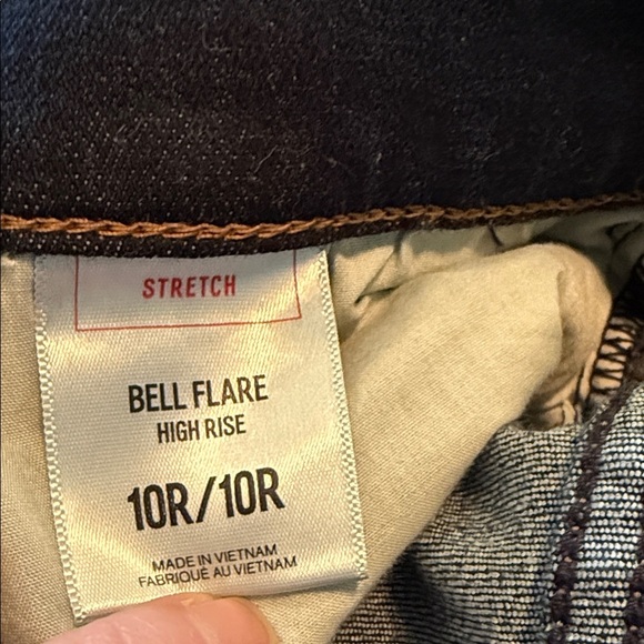 Express Bell Flare High Rise Denim Jeans Sz 10 R BOHO Retro Y2K Style - Picture 3 of 13